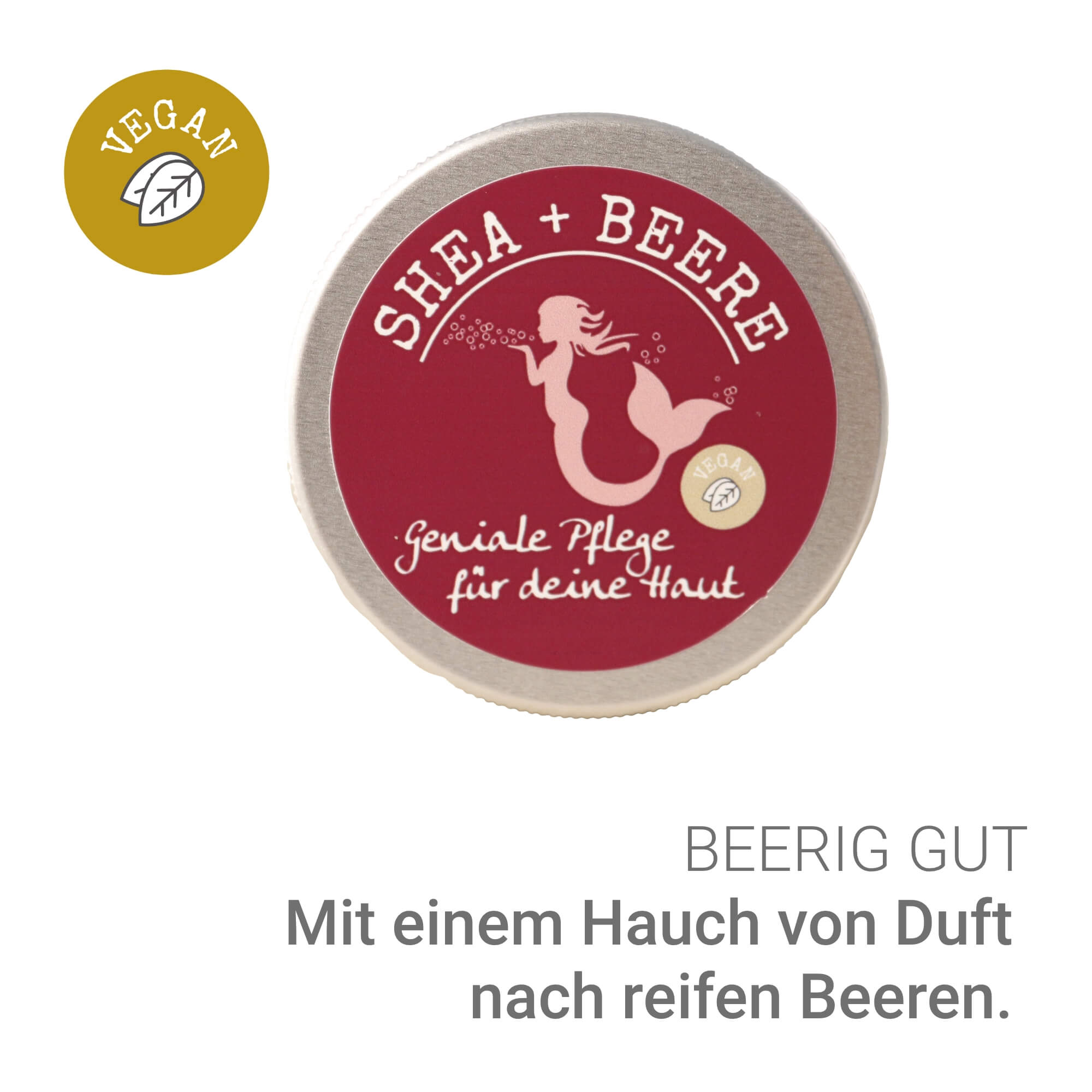 Pflegecreme mit Bio-Sheabutter und fruchtigem Duft nach reifen Beeren