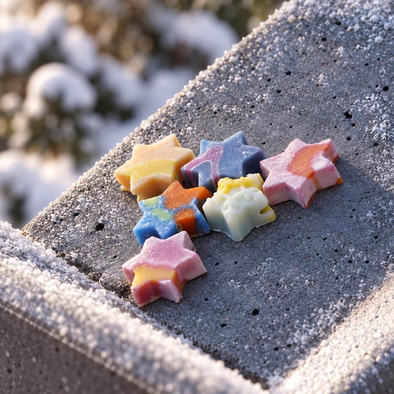 Kleine handgemachte Gästeseifen in Sternform als Weihnachtsüberraschung