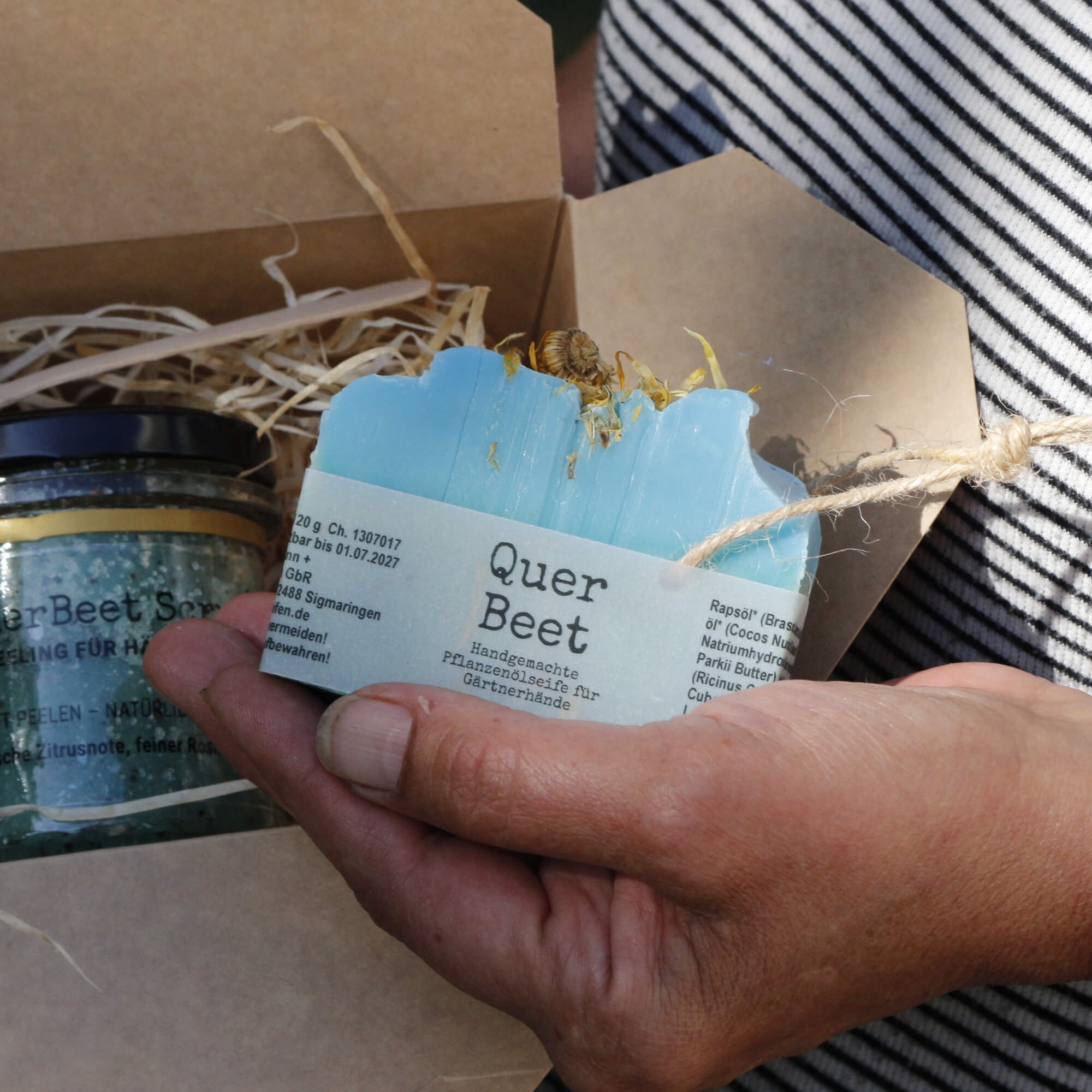QuerBeet Gärtnerseife und Scrub in Geschenkbox